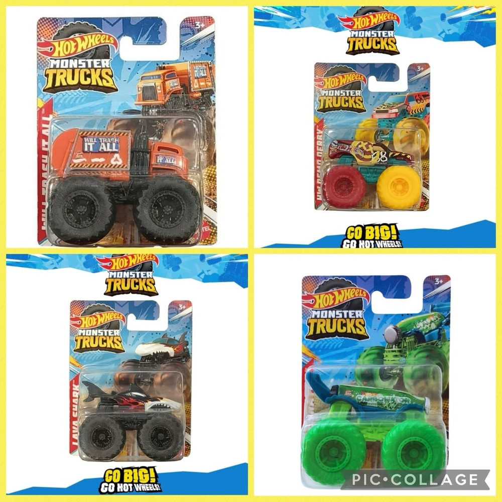 NEW Hot Wheels Monster Trucks Set of 4